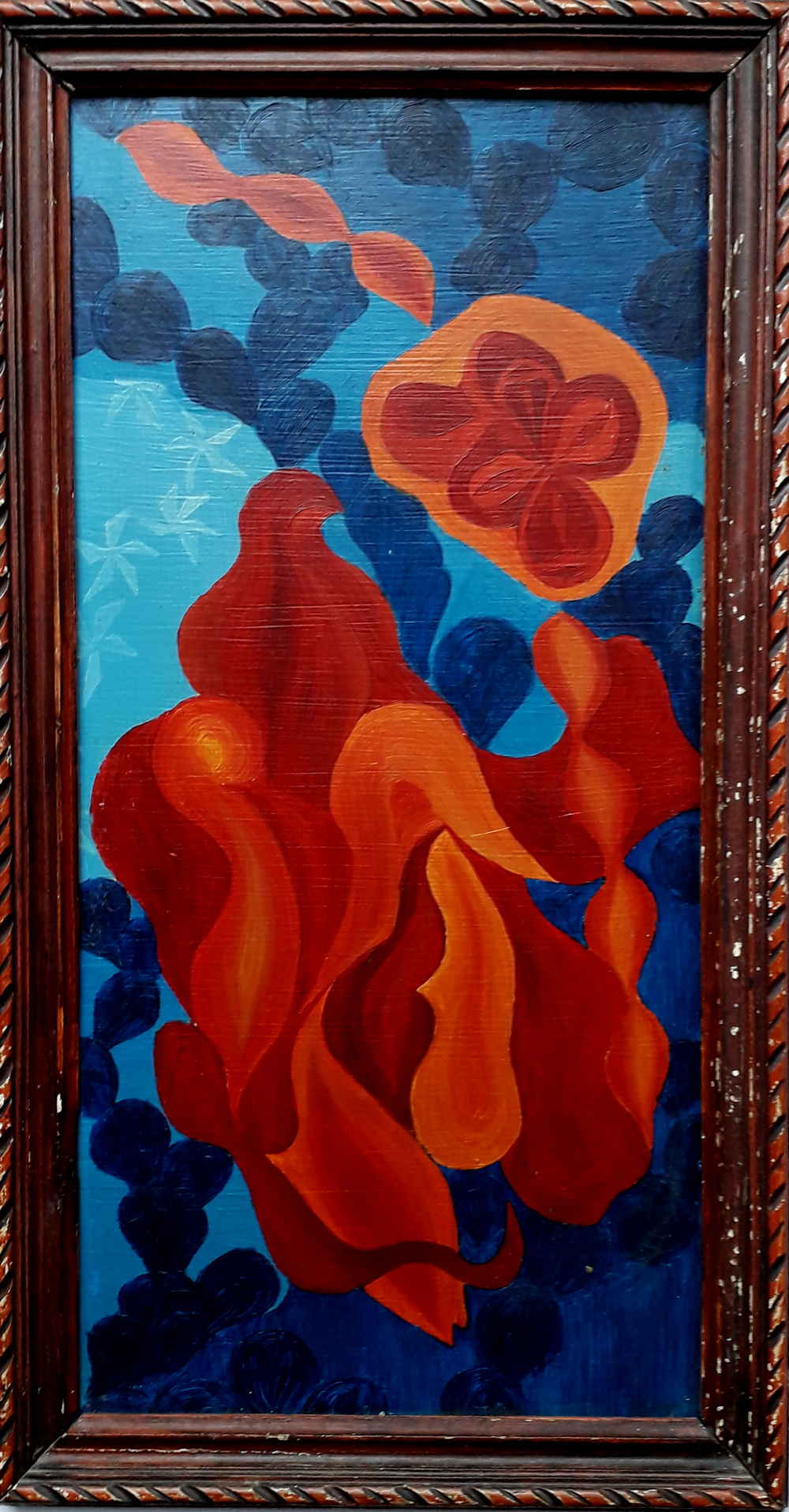 abstrakt, rot und blau 