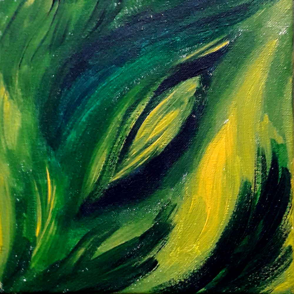 abstrakt, blau, grün, gelb