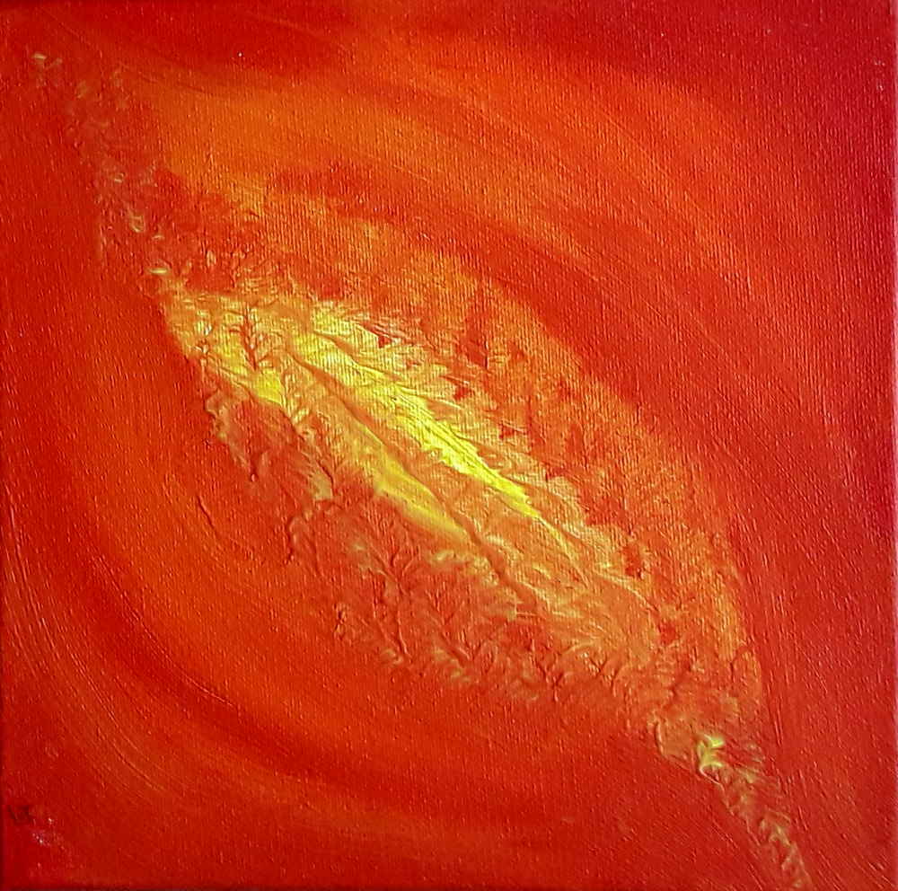 abstrakt, rot und gelb